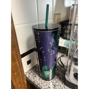 Starbucks‎ 2025 Metallic Green Purple Mermaid Siren Stainless Tumbler 24oz Cup